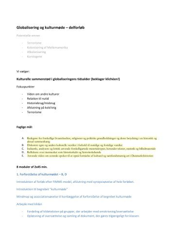 Globalisering og kulturmøde – delforløb - historiedidaktik.dk