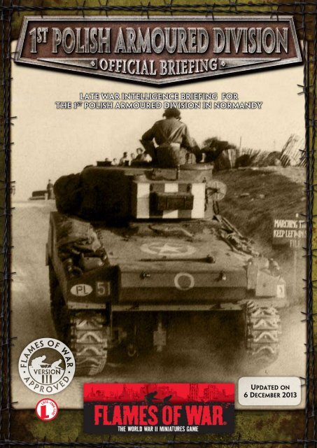 1st Polish Armoured Division Intelligence Briefing - Flames of War