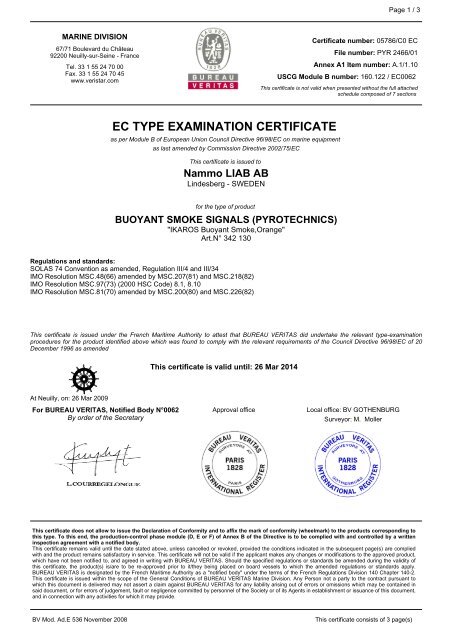 Ec Type Examination Certificate De Wolf Maritime Safety