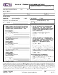 Medical Command Authorization Form - Eastern EMS Council