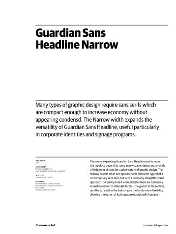 Sans Headline Narrow family - Commercial Type