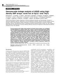 Genome-wide linkage analysis of ADHD using high- density SNP ...