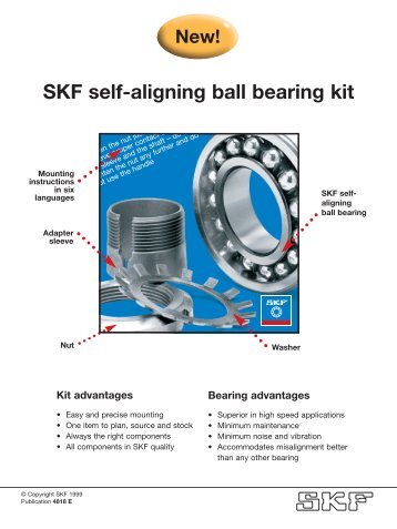 SKF self-aligning ball bearing kit New!