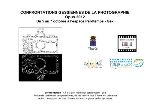 CONFRONTATIONS GESSIENNES DE LA PHOTOGRAPHIE Opus ...