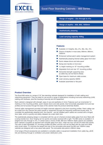 Excel Floor Standing Cabinets â 800 Series - Excel-Networking