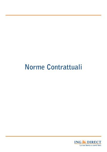 Norme Contrattuali e Condizioni Economiche - ING Direct