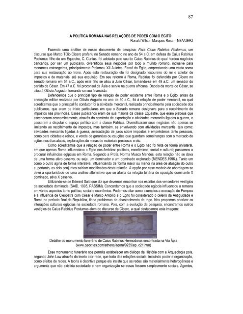 Roma e as sociedades - Núcleo de Estudos da Antiguidade - UERJ