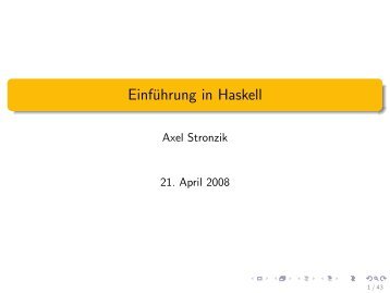 Folien zur Einführung in Haskell