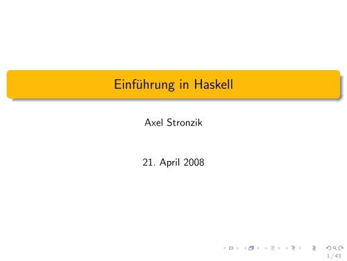 Folien zur Einführung in Haskell