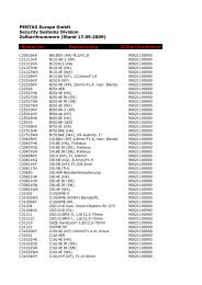 PENTAX Europe GmbH Security Systems Division Zolltarifnummern ...