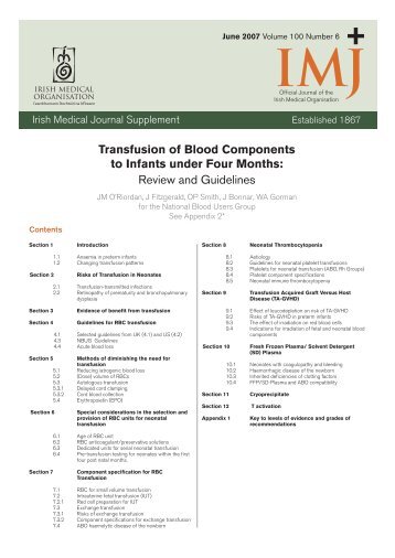 Transfusion of Blood Components to Infants under Four Months ...