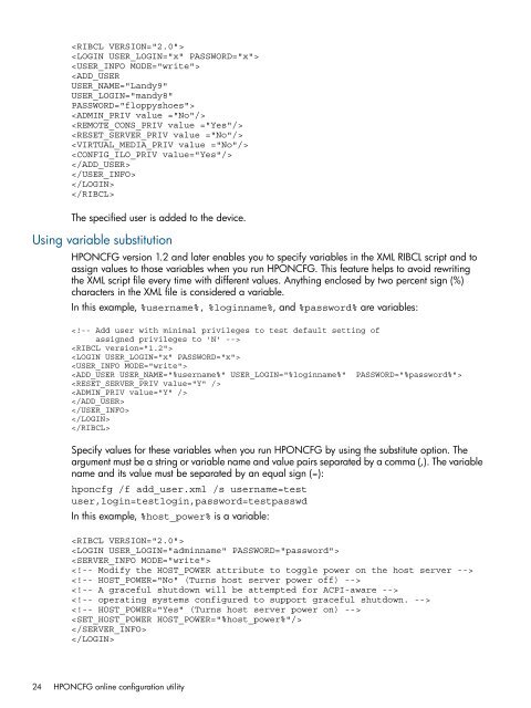 HP iLO 3 Scripting and Command Line Guide - Business Support ...