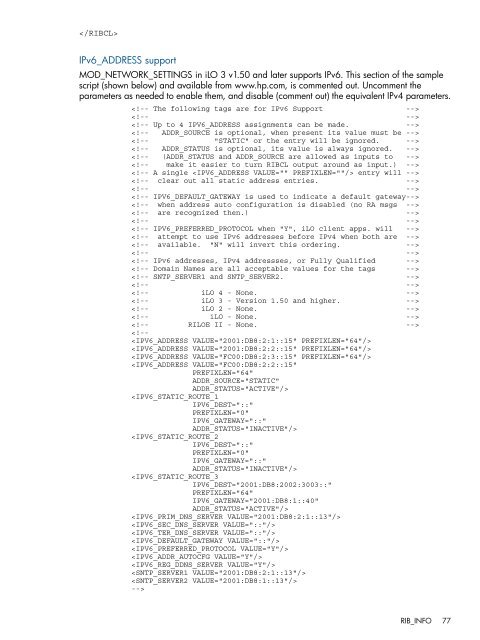 HP iLO 3 Scripting and Command Line Guide - Business Support ...