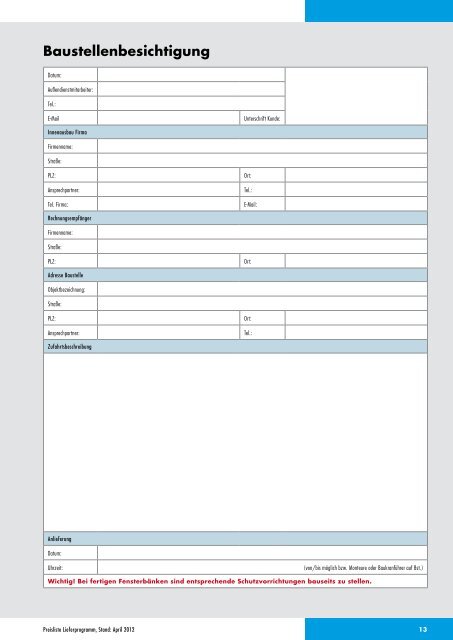 Knauf Preisliste Lieferprogramm, April 2012