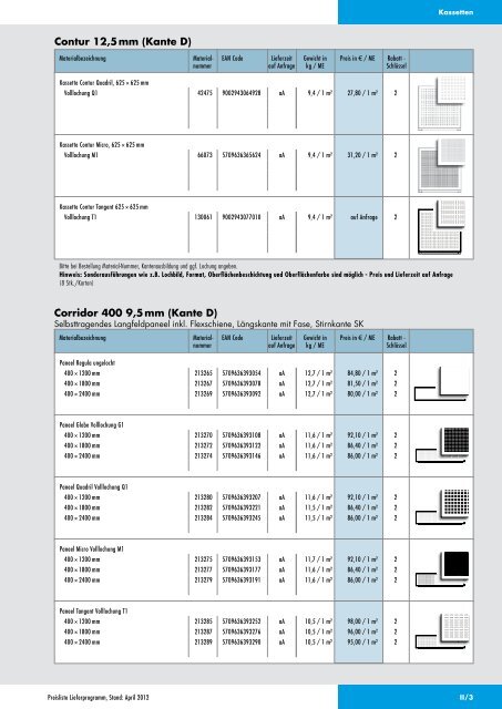 Knauf Preisliste Lieferprogramm, April 2012