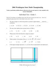 2004 Washington State Math Championship Individual Test - Grade 5