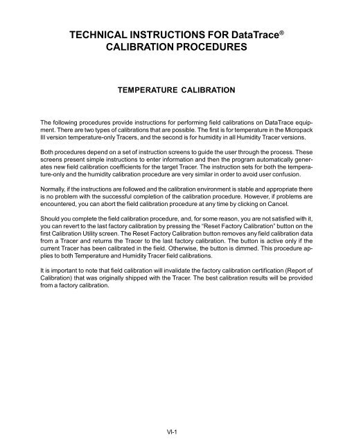 Temperature Calibration Procedures - Mesa Labs