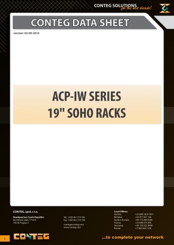 ACP-IW SERIES 19" SOHO RACKS - Conteg