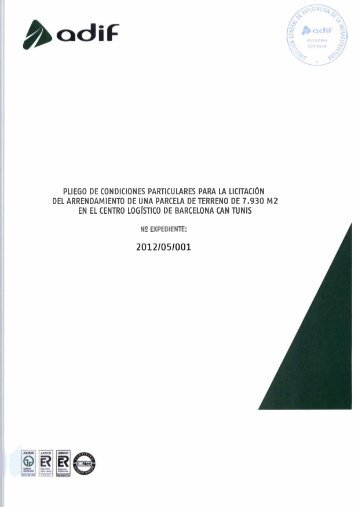 PLIEGO DE CONDICIONES PARTICULARES PARA LA ... - Adif