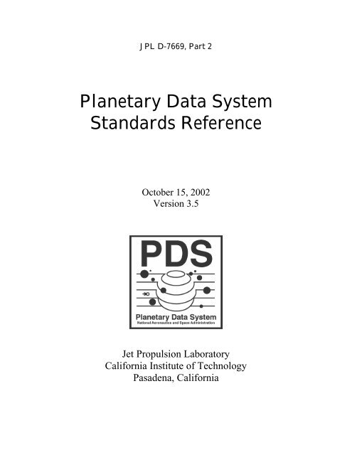 PDF version of entire document - the Planetary Data System - NASA