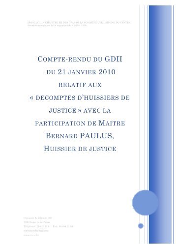 Les dÃ©comptes des huissiers de justice avec la ... - CRÃ©NO