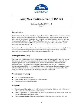 AssayMax Corticosterone ELISA Kit - Bioxys