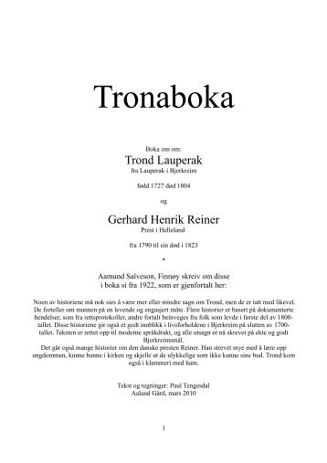 Tronaboka - Bjerkreim.info