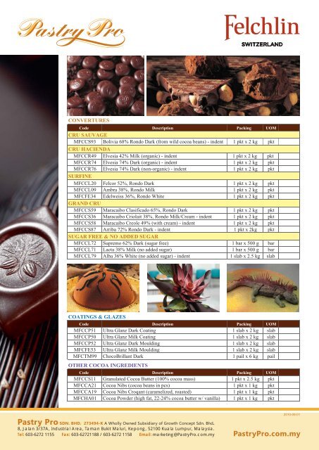 Felchlin flier 2010-09-01.ai - Pastry Pro Sdn. Bhd