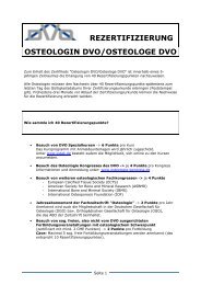 Rezertifizierung Osteologin DVO/Osteologe DVO