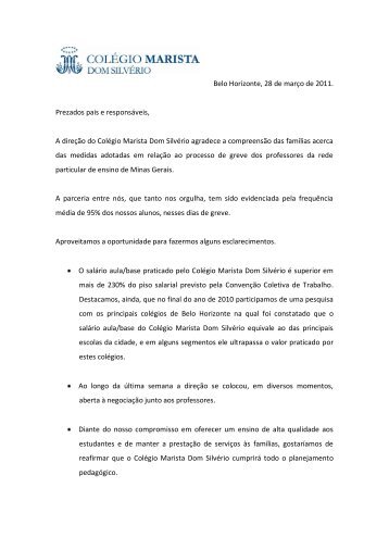 Carta da Diretoria 28/03/2011.