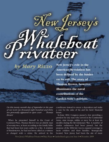 New Jersey's Whaleboat Privateer - Garden State Legacy