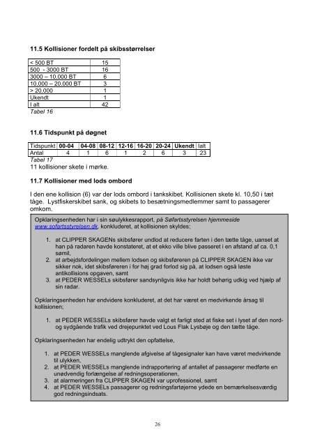 GrundstÃ¸dninger og kollisioner i Ãresund 1997 ... - SÃ¸fartsstyrelsen