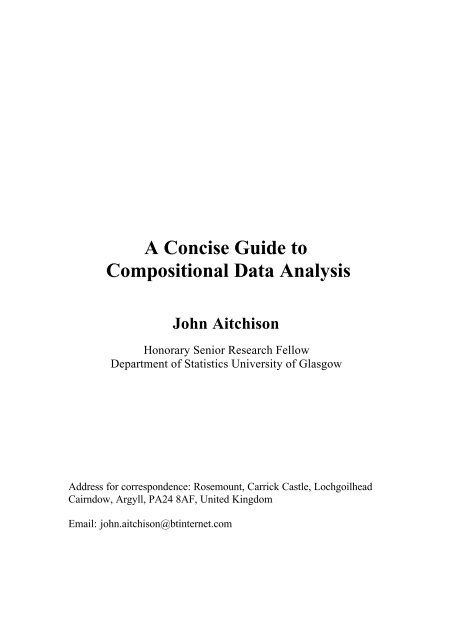 A Concise Guide to Compositional Data Analysis - Wiki do LEG