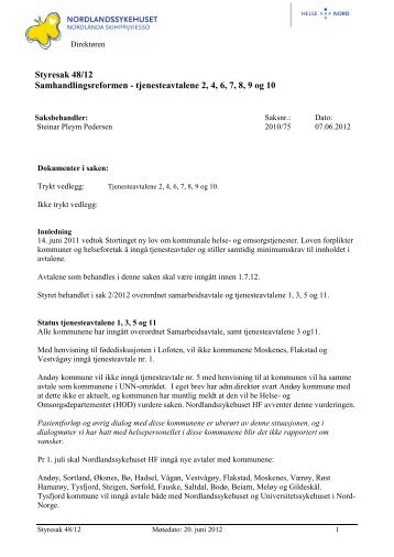 tjenesteavtalene 2, 4, 6, 7, 8, 9 og 10 - Nordlandssykehuset