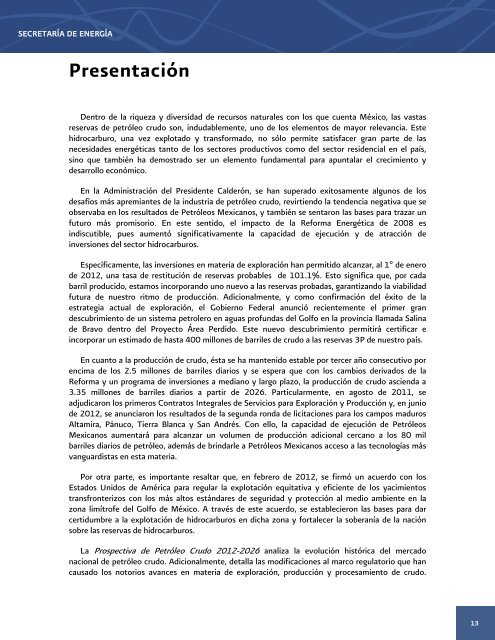 Prospectiva de PetrÃ³leo Crudo 2012 - 2006 - SecretarÃ­a de EnergÃ­a