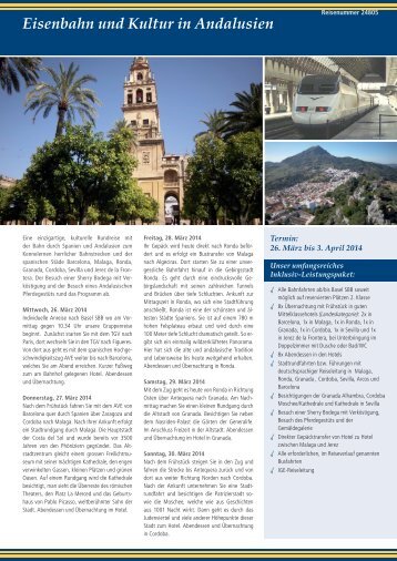 Eisenbahn und Kultur in Andalusien - IGE