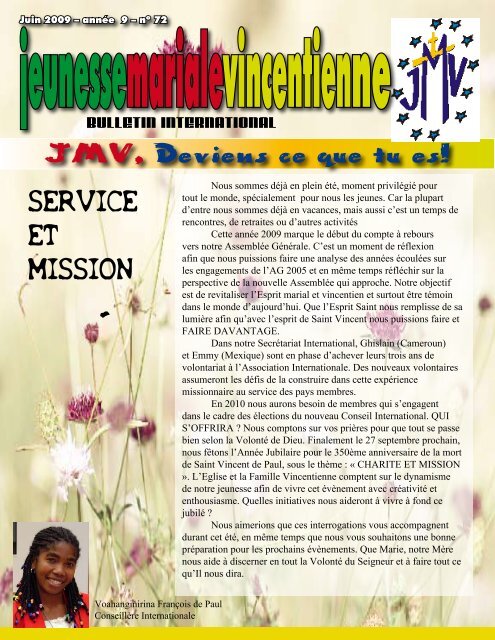 SERVICE ET MISSION JMV, Deviens ce que tu es!