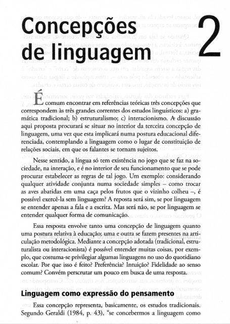 Concepções de Linguagem e Língua