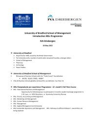 University of Bradford School of Management ... - IVA Driebergen