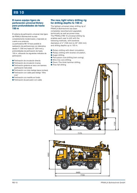 Maquina de perforaciÃ³n universal Rotary Rotary Drilling Rig