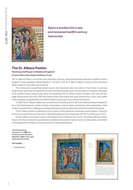 Getty Publications Fall 2013 - News from the Getty