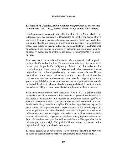 Esteban Mira Caballos, El indio antillano: repartimiento ... - Micrositios