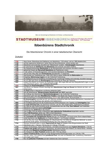 IbbenbÃ¼rens Stadtchronik - Stadtmuseum IbbenbÃ¼ren