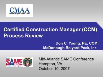 Certified Construction Manager (CCM) Process Review