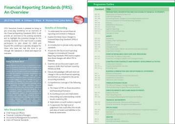 Financial Reporting Standards (FRS): An Overview - CCH Malaysia