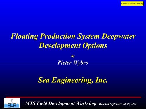 Deepwater Field Development - Floating Production System ...