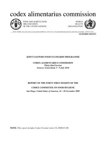 JOINT FAO/WHO FOOD STANDARDS PROGRAMME ... - Cclac.org