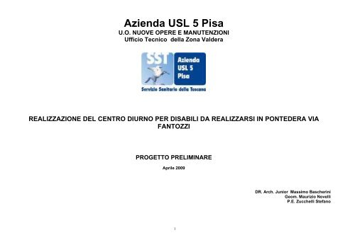 Relazione progpreliminare centro diurno - Azienda USL 5 Pisa