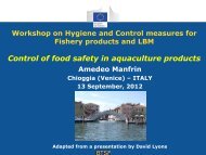 Control of food safety in aquaculture products