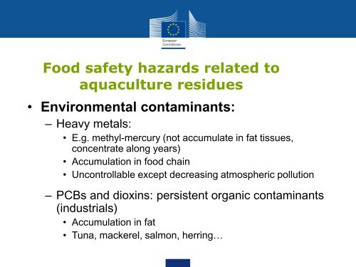 Control of food safety in aquaculture products